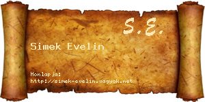 Simek Evelin névjegykártya